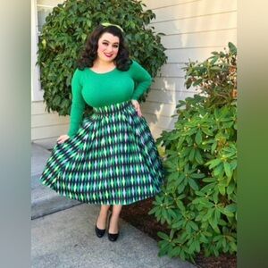 Pinup Couture PUG Harlequin Harry Potter Slytherin Skirt Size 4XL NWT